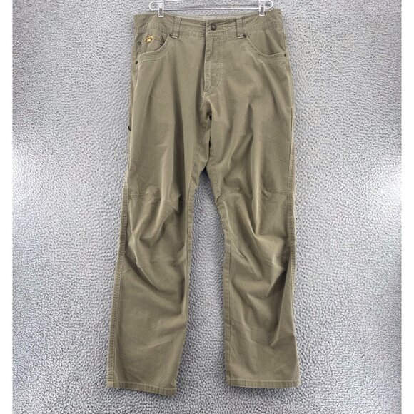 Kuhl Jeans Mens 34x32 Revolvr Taupe Carpenter Straight Free Ryde Patina Stretch - Picture 1 of 13